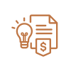 Icon of lightbulb and document representing idea submission
